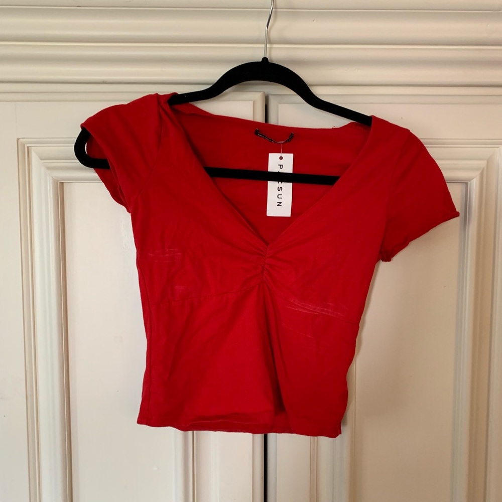 Red crop top